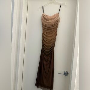 Zara, S, ombre brown dress